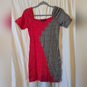 WOW Couture Red and Gray Bandage Dress